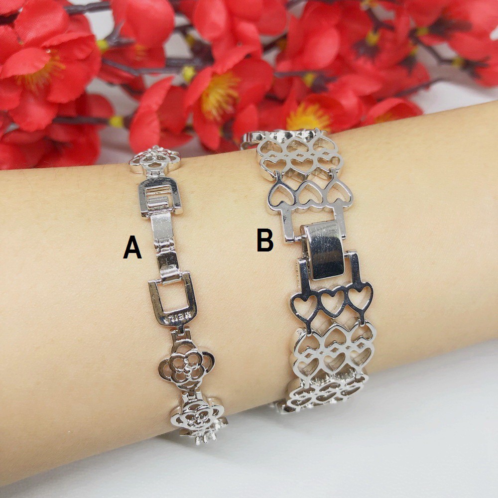 Gelang Rantai Meili Meilyn Rantai Warna Silver Lapis Emas Putih - BB337