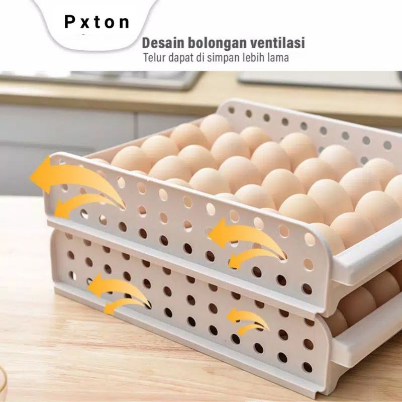 EGG BOX Tempat telur TINGKAT / Tempat Penyimpanan Telur Rak Telur Plastik Box Telur Egg Tray 30 pcs