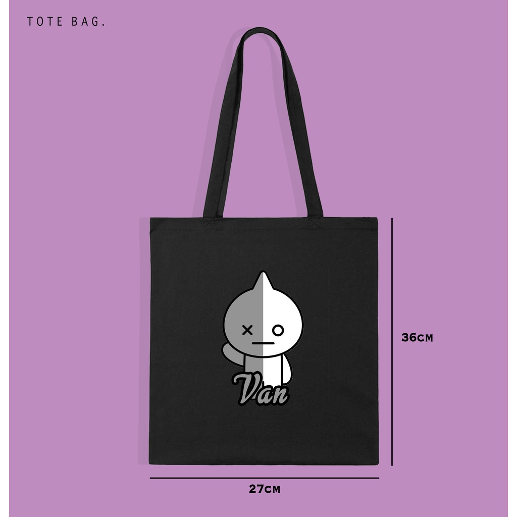 TOTE BAG KARAKTER KPOP BT21 / KANVAS / BEST SELLER / KPOP / TAS WANITA SANTAI