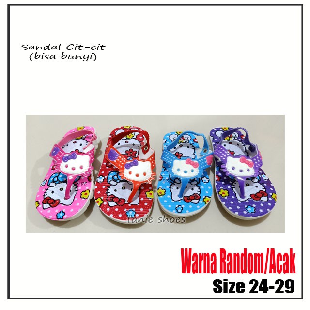 Sandal Cit-cit Balita Anak Laki Perempuan Karakter Kitty Superhero 24-29 / Sandal Bunyi Balita