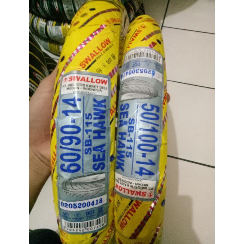 ban baru swallow sea hawk 50/100 dan 60/90 ring 14.. babylook