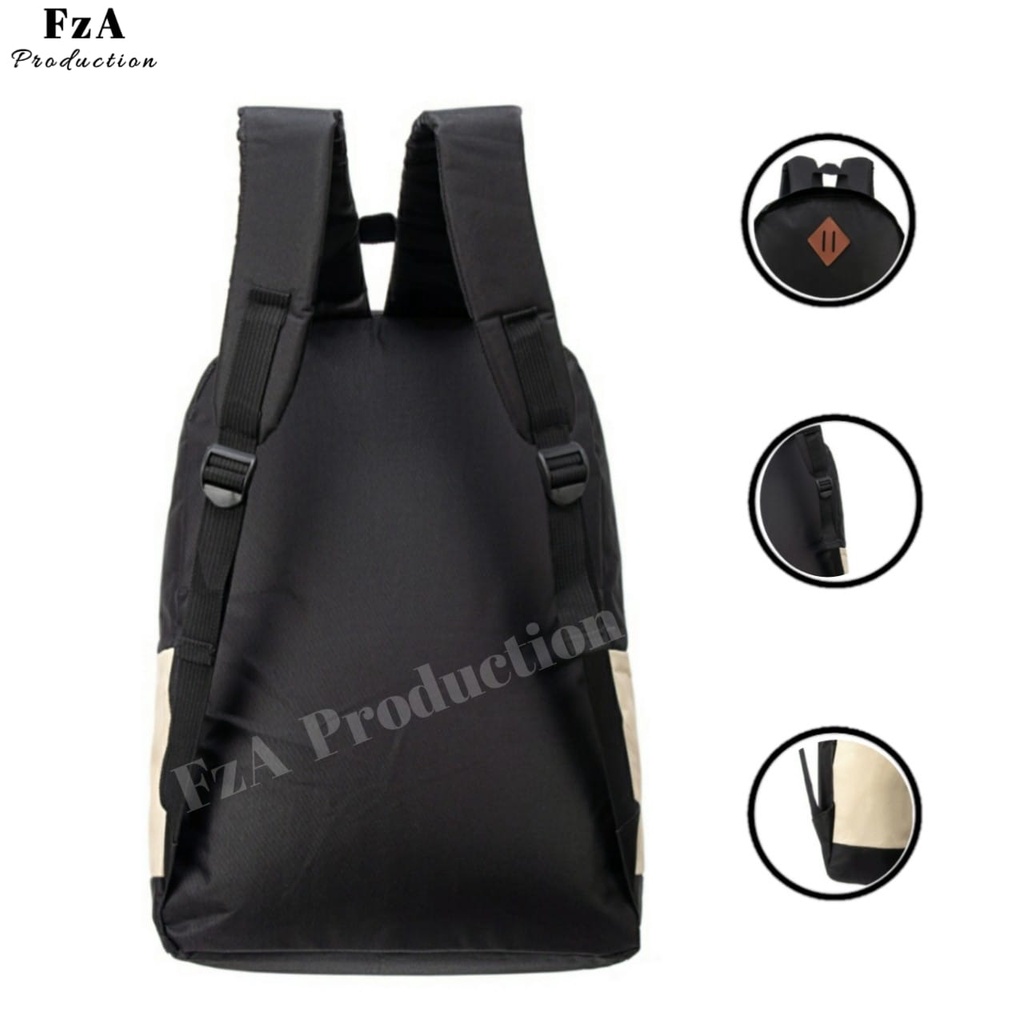 Tas Ransel Punggung Distro Casual Pria Wanita / Tas Ransel Laptop Original - FzA FREE Tas Slempang Kulit