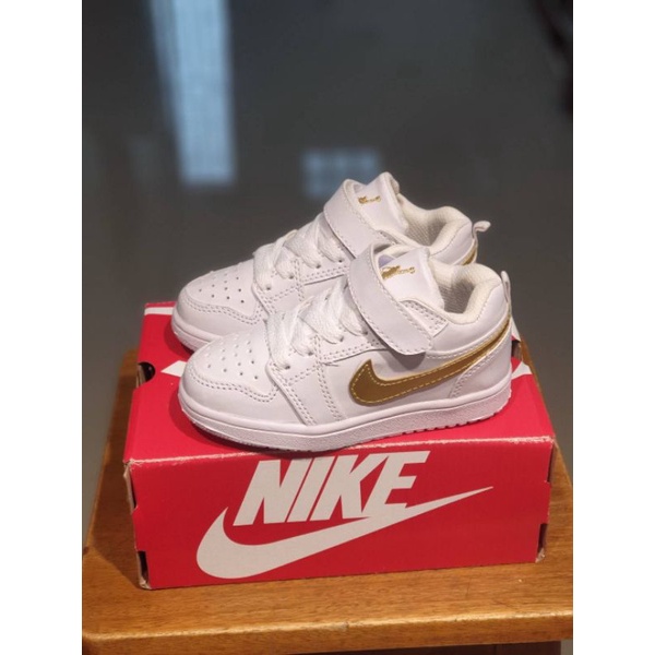 SEPATU JORDAN LOW ANAK PUTIH GOLD PREMIUM HIGH QUALITY SEPATU ANAK NIKE