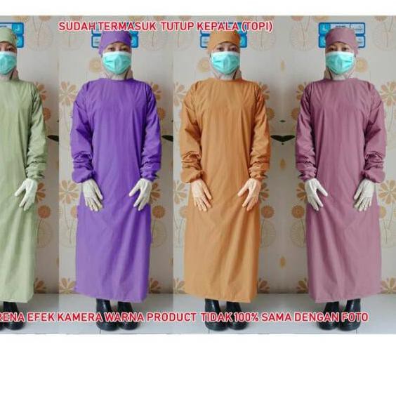 Ready Jubah gaun bedah operasi APD /Bahan taslan/ katun polyester./ surgical gown baca deskripsi, lq
