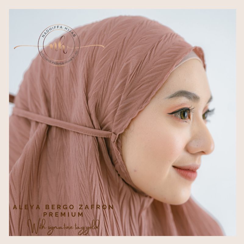 Bergo Plisket Padi Aleya Premium l Bergo instan Zafron-1