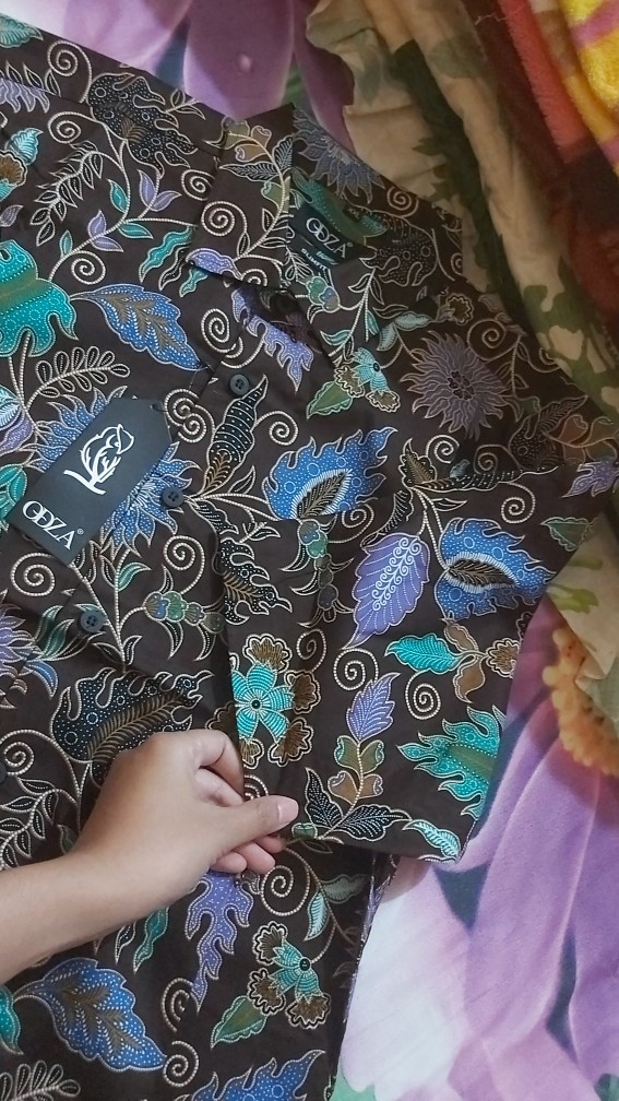 Odza Kemeja Batik Pria Slim Fit Baju Lengan Pendek Kemeja Slim Fit Batik Solo