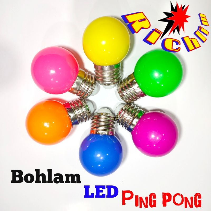 Bohlam Lampu LED Warna 3 Watt / Lampu Hias / Lampu Tidur