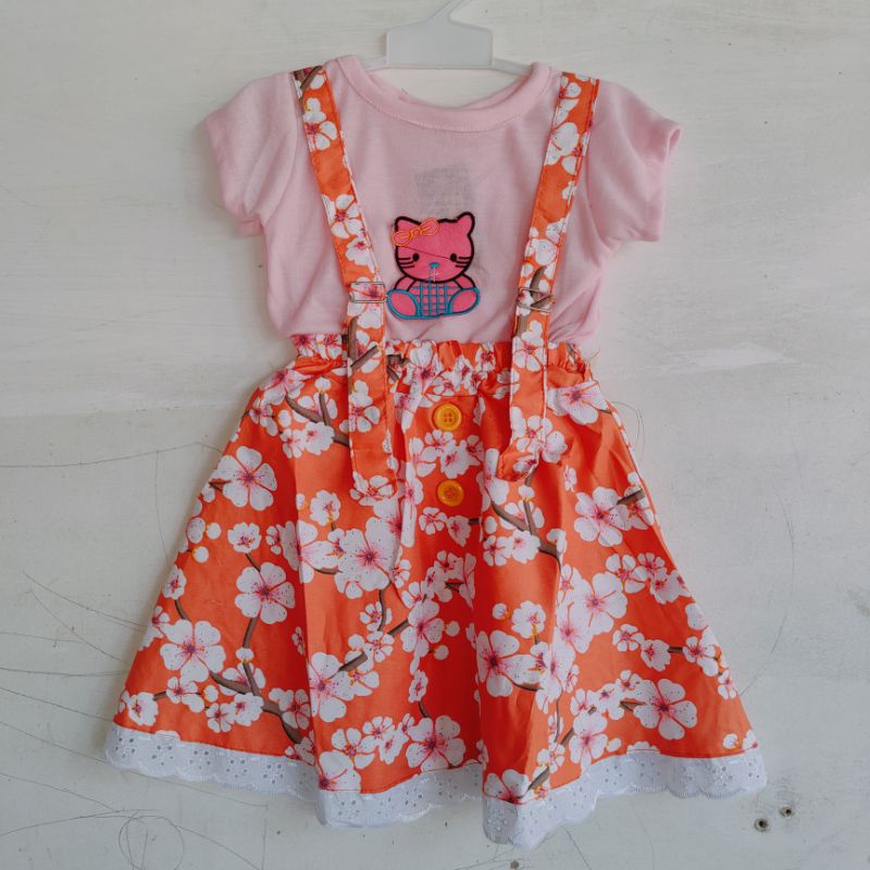 overall anak 1 2 tahun baju kodokan anak baju setelan anak cewek perempuan ( overall hanam kancing ) hanami renda