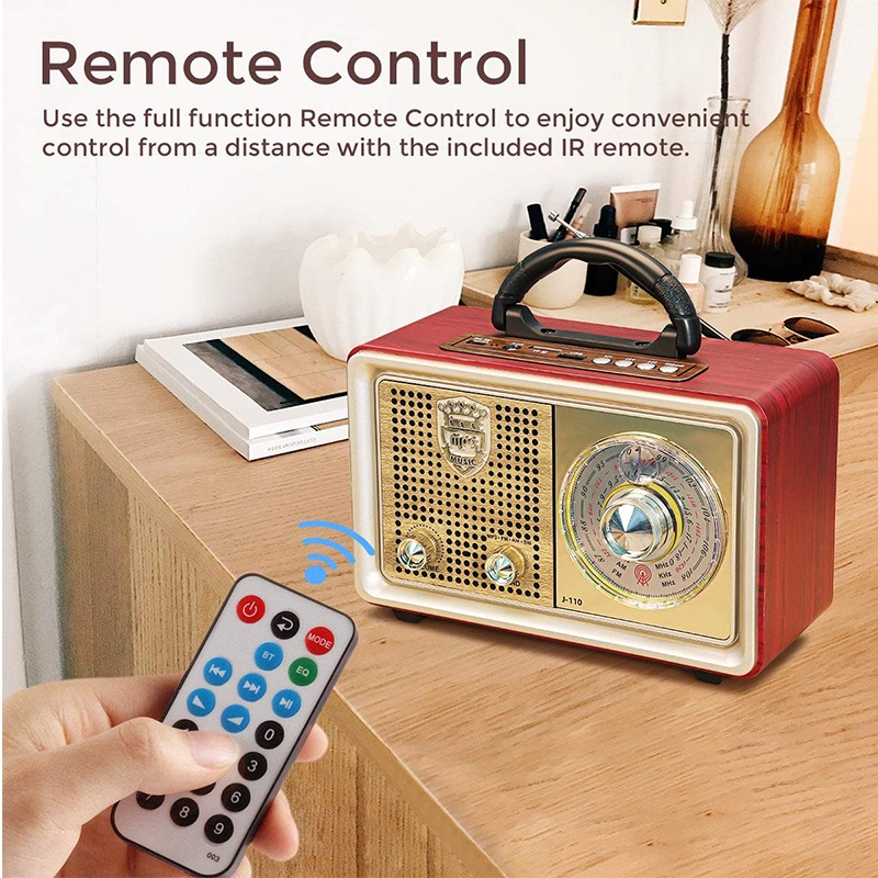 Radio FM/AM Multi-fungsi baru desain gaya retro vintage FM AM SW sistem speaker radio use to dengan Bluetooth USB TF Card player 100% ORI  111BTS/110BTS