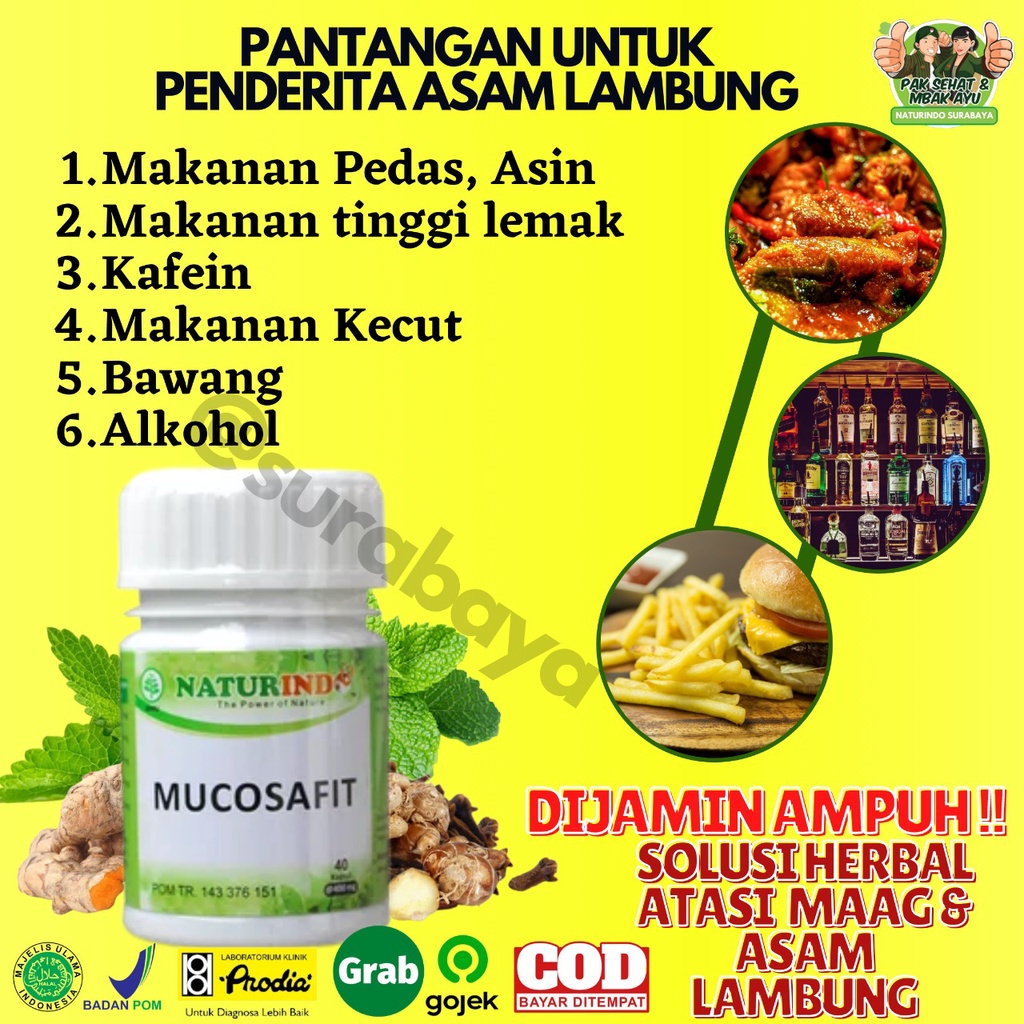 Obat Sakit Asam Lambung Maag Begah Sendawa Obat Herbal Sakit Maag Obat Asam Lambung Maag Kronis Obat Lambung Ampuh BPOM MUI Herbal MUCOSAFIT Naturindo Surabaya Obat asam lambung GERD naik maag gerd kronis tungkak lambung sakit perut mual muntah Herbal-5