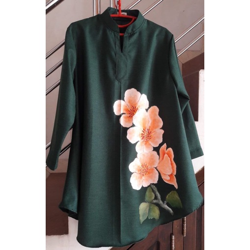 Tunik Lukis Bunga Handmade