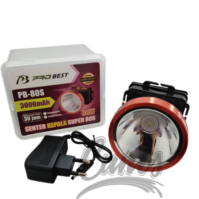 Senter Kepala Led Super Terang Warna Putih&Kuning