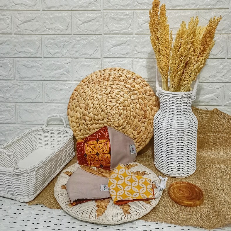 Plismate Enceng Sulam Rajut Bintang/walldecor Dia 28cm