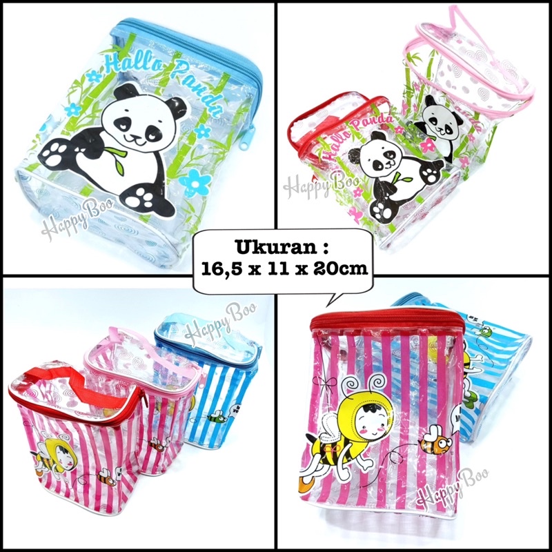 tas komestik make up pouch mika tinggi waterproof tas shampoo panda bee lebah make up bag travel