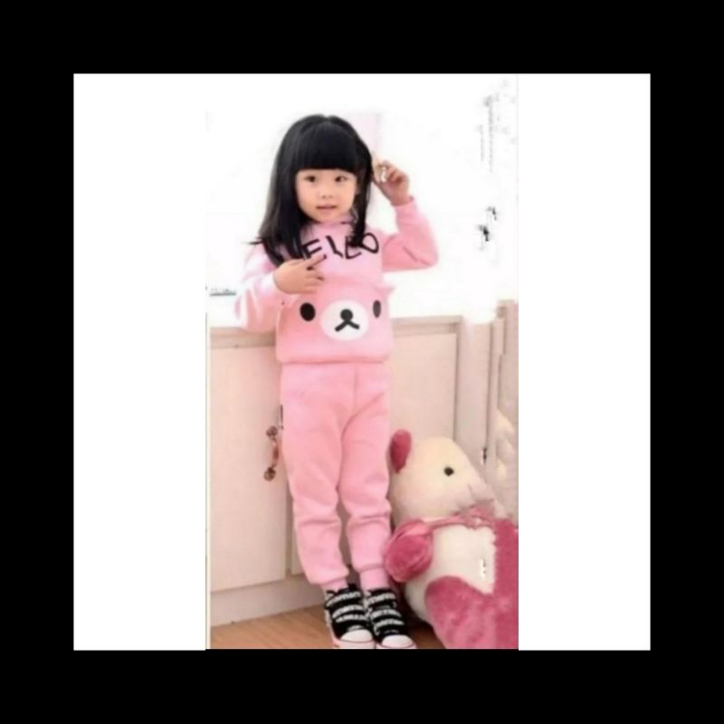 SET pakaian anak perempuan/set HODDIE anak perempuan 1-5 tahun