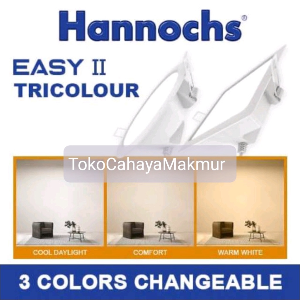 Lampu LED Downlight Hannochs Easy II IBR Round Bulat 3w 3watt Tricolour