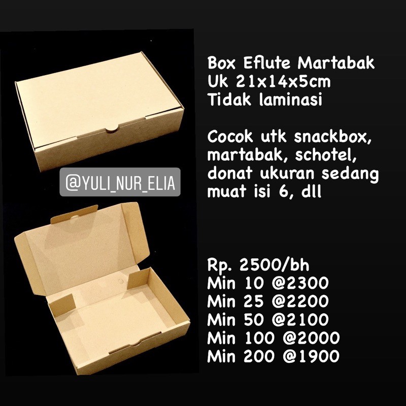 

Box Eflute Martabak Uk 21x14x5cm Tidak laminasi