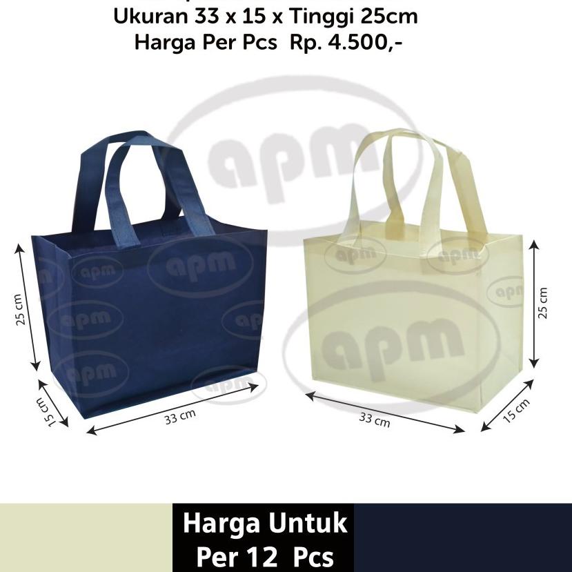 

Tas Spunbond Jahit Kue Brownies Ukuran 33x15x25cm