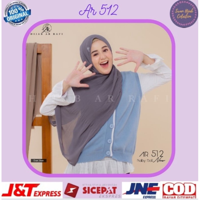 hijab jilbab kerudung pashmina plisket terbaru 2021 Arrafi Ar 512 Zoya elzatta Rabbani wanita cantik