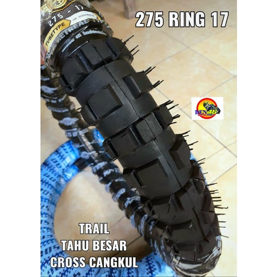 PROMO - BAN LUAR MOTOR TRAIL CROSS CROS CANGKUL TAHU BESAR 275 ATAU 80/90 BEBEK RING 17