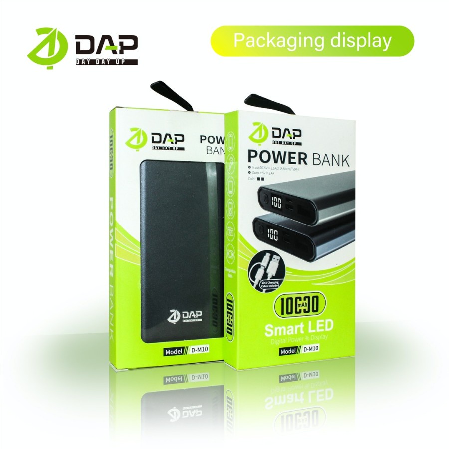 Powerbank Digital Indicator DAP D-M10 Powerbank 10000mAh 2.4A