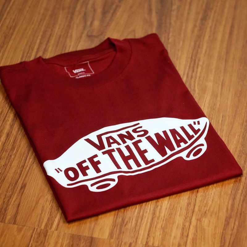 Original 100% Vans TShirt Classic Off The Wall Maroon