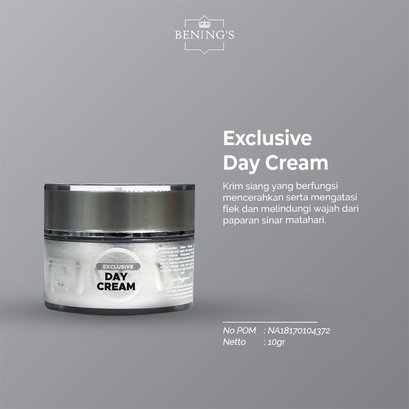 Exclusive Day Cream Benings Skincare by Dr Oky Sodium Lactate, Soluble Collagen