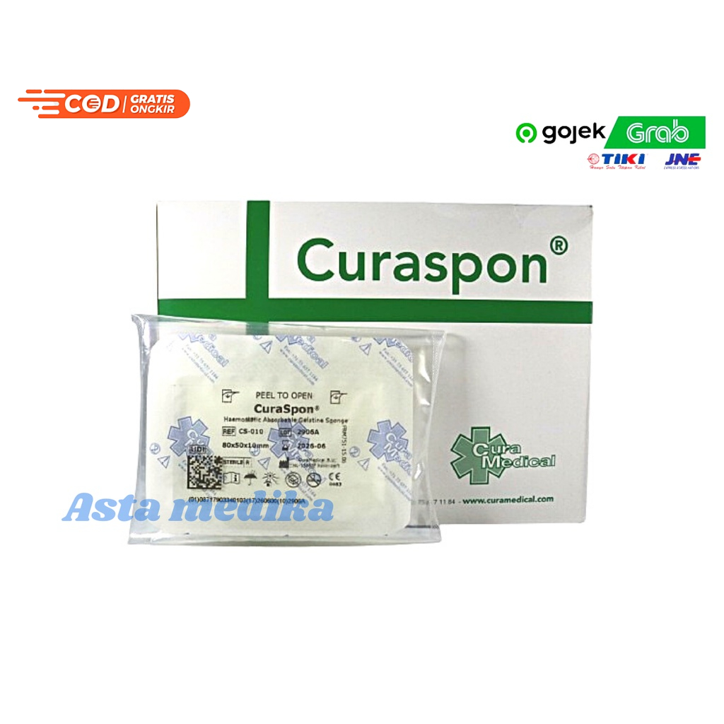 Curaspon Standard 80mm x 50mm x10 mm Spon Penutup Luka Infeksi