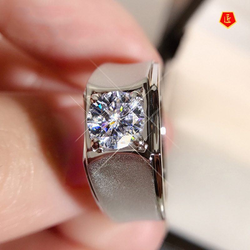 [Ready Stock]Men's Personality Fashion Moissanite Ring