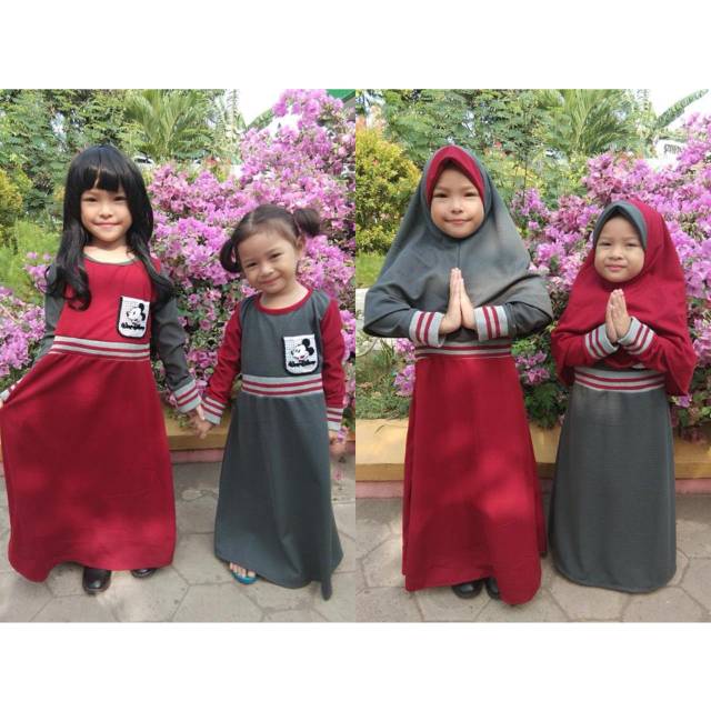 Gamis anak azahra umur 2-8 tahun