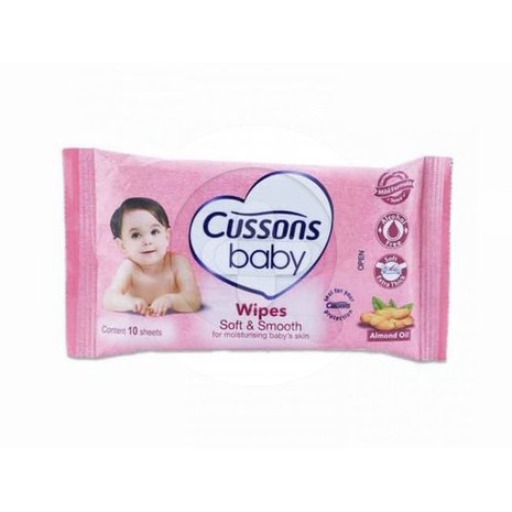 CUSSONS BABY WIPES ALMOND SOFT &amp; SMOOTH ISI 10 / TISSUE BASAH BAYI