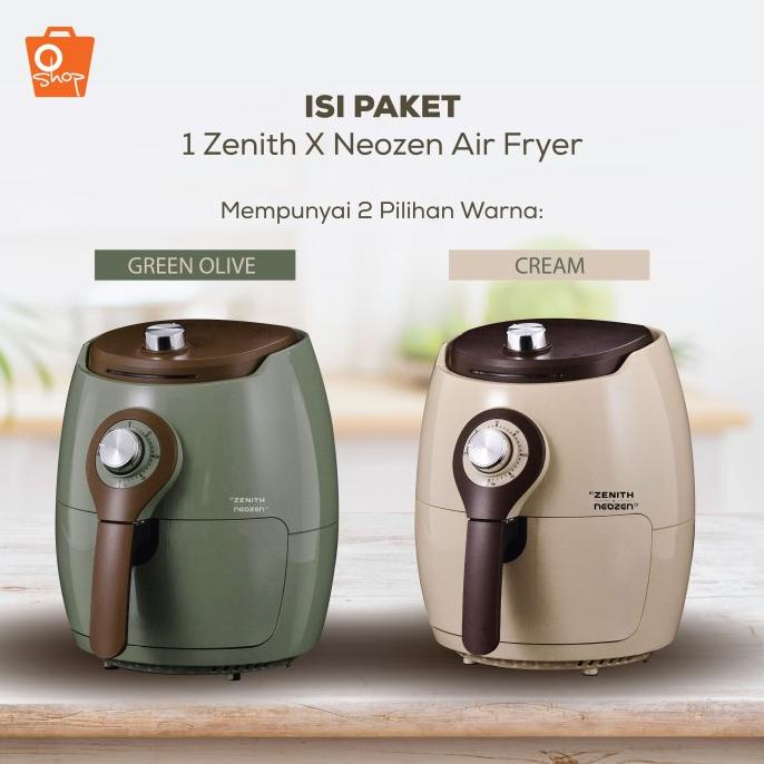 Zenith X Neozen Air Fryer 3,2L | Air Fryer Low Watt 800 Watt | Oshop stok melimpah