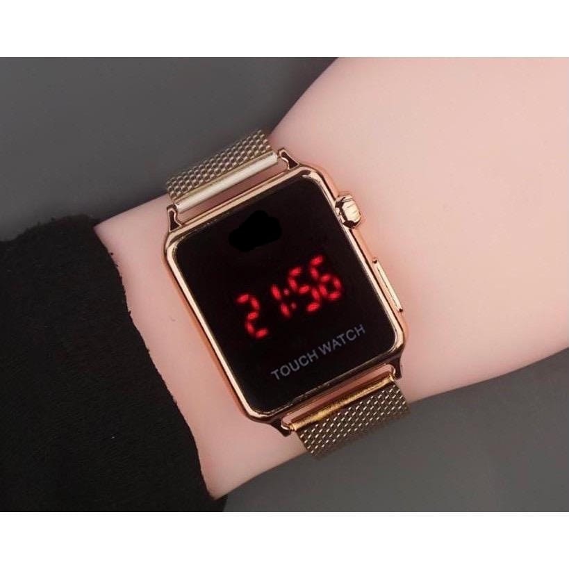 ✅Grosir Jam Senen -  JAM TANGAN PRIA WANITA WATCH RUBBER ELEKTORNIK TOUCH MAGNET LED