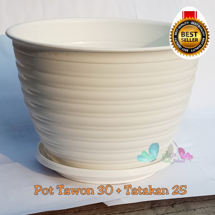 Gbl25 / Eco25 / Alas Mawar 25 Tatakan Pot Tawon Putih Alas Pot Tawon 30 25 27 Cm Pot Gentong Pirus