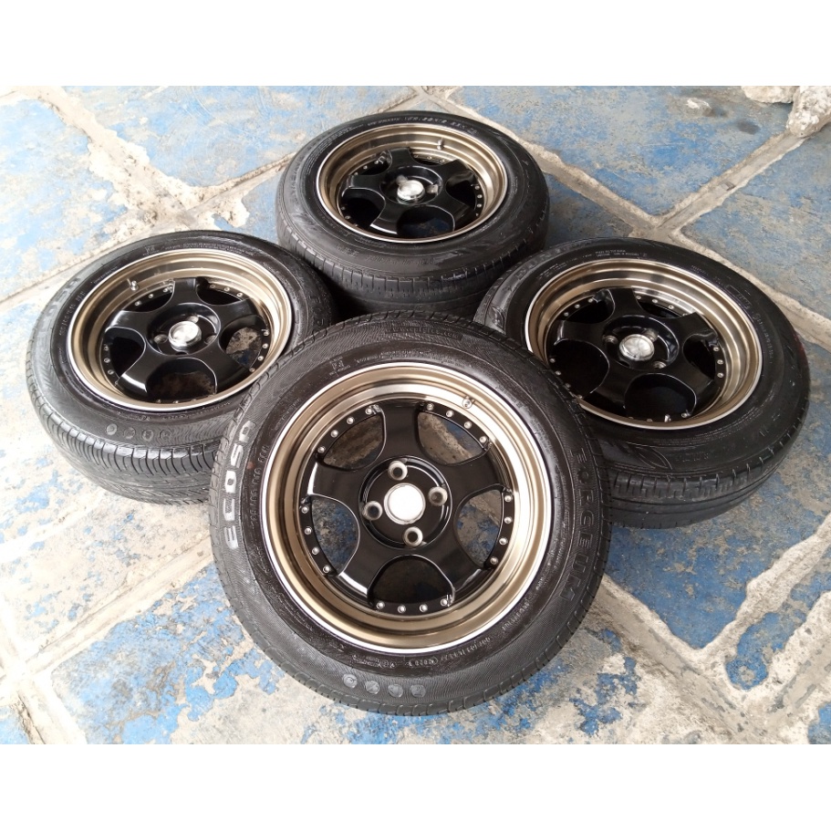 velg seken bekas ring 15x7 pcd 4x100 et 35 seken bekas murah plus ban