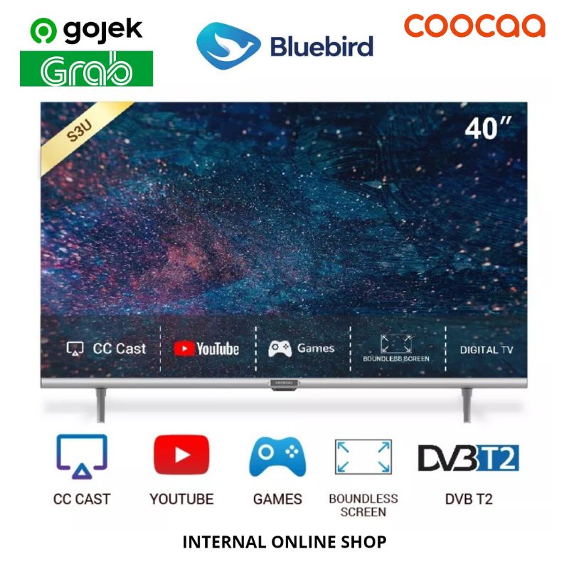 COOCAA 40S3U Smart TV 40 Inch Digital TV Garansi Resmi