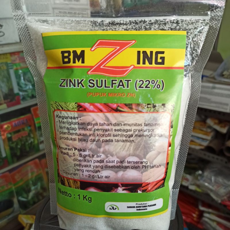 BM ZING 1 KG (ZING SULFAT 22%) PUPUK MIKRO ZN MENGATASI ASEM ASEMEN