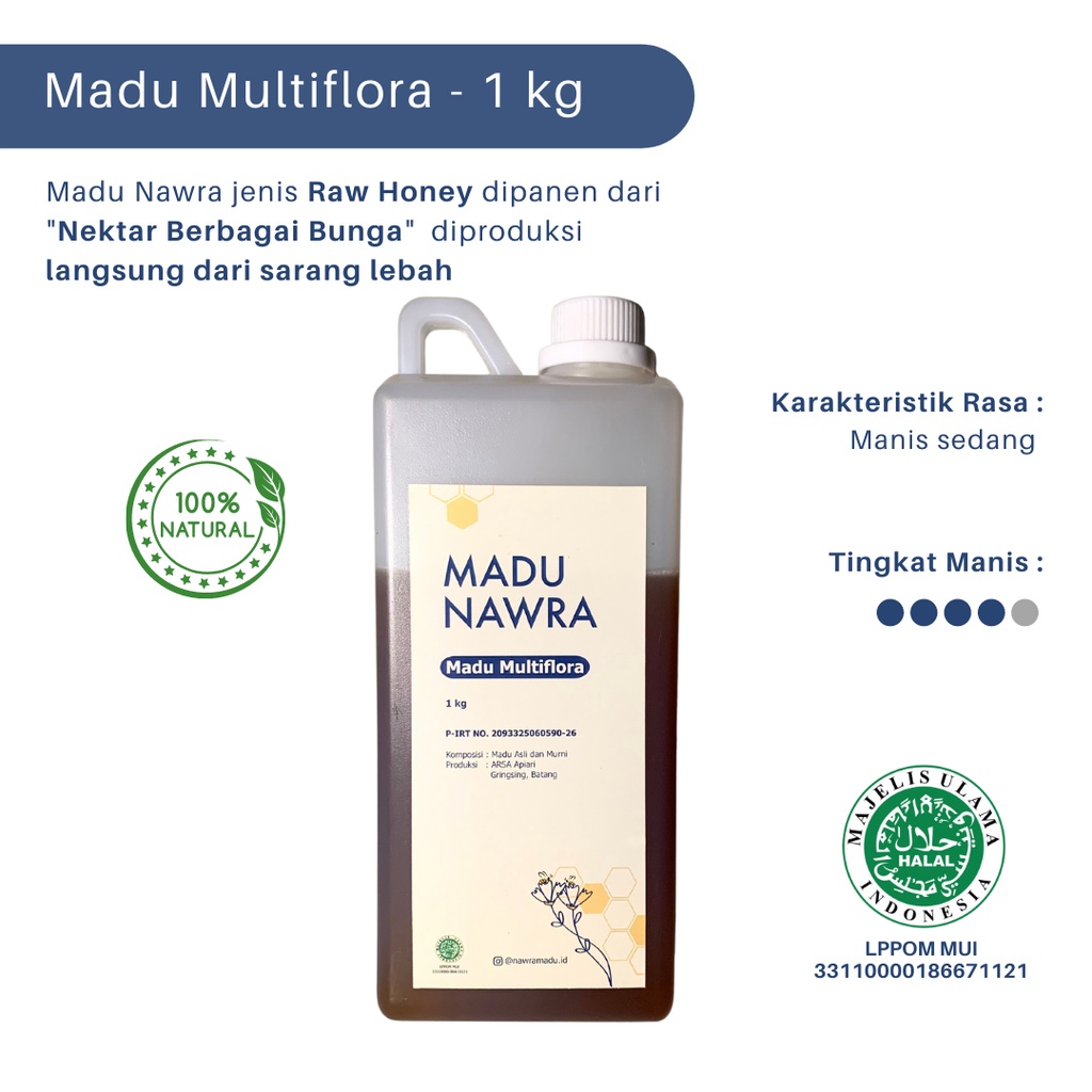 

Madu Nawra - Madu Murni Asli 100% - Raw Honey 1 kg