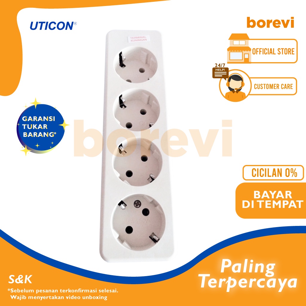 STOP KONTAK UTICON / STOP KONTAK 4 LUBANG