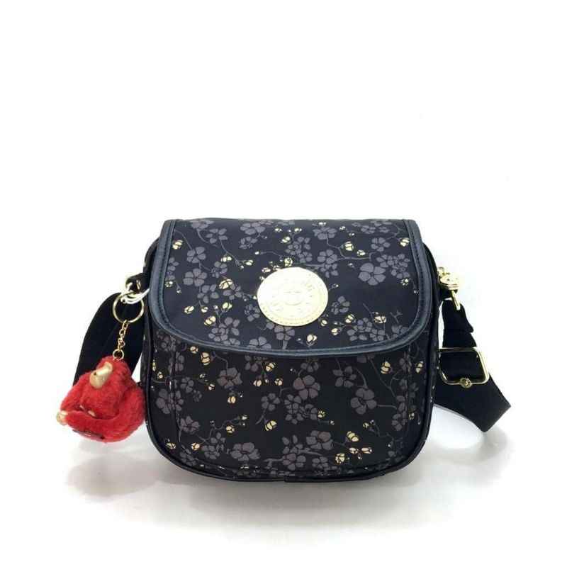 Tas selempang wanita kipling nuria gold floral small crossbody