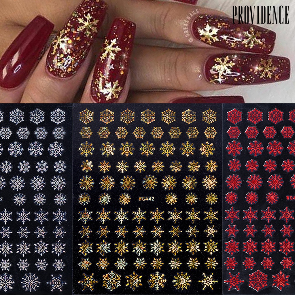 Stiker Kuku Motif Snowflake Natal Untuk Manicure Charms