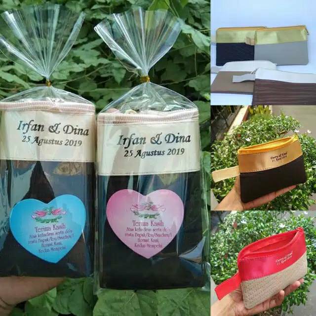 Souvenir dompet jok mini + sablon + kemas