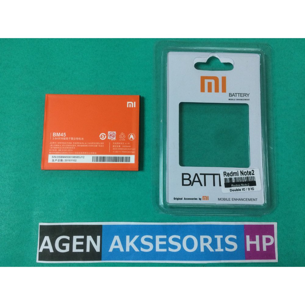 Batre Xiaomi Redmi Note 2 Prime BM45 Baterai ORI 3050mAh