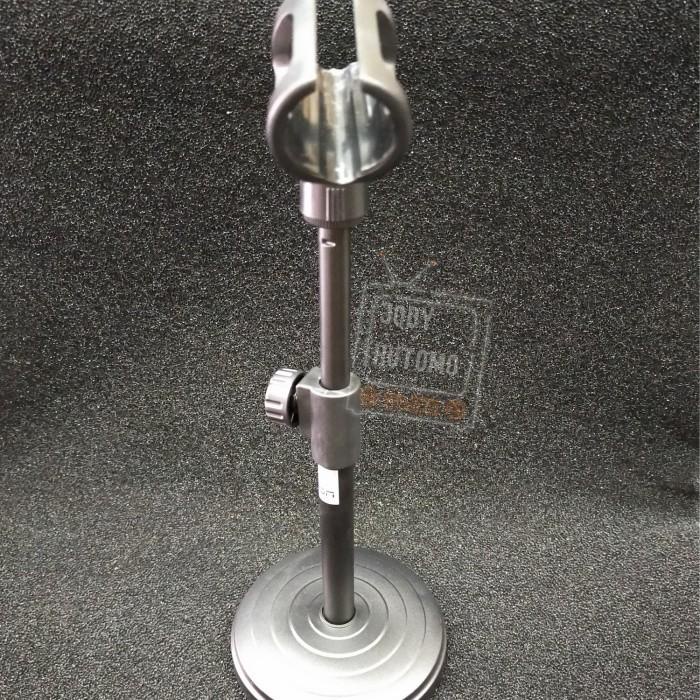 Acc Mic | Standing Mic Meja Mimbar Stand Mic Podium Crimson Cr-15 Bulat 30Cm