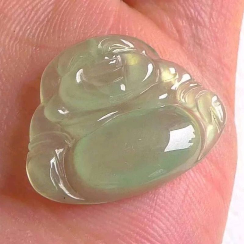 Natural Jadeite Jade Grade A Icy Green Jadeite Jade Pendant Budha