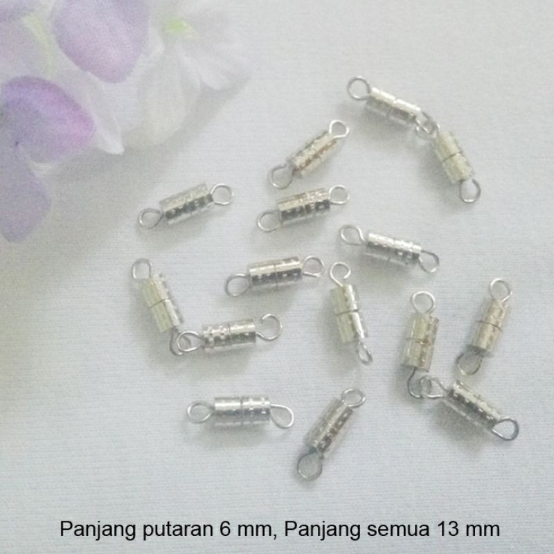 Kokot Putar Silver 6-13 mm isi 25 atau 50 pcs Pengait Kalung Gelang
