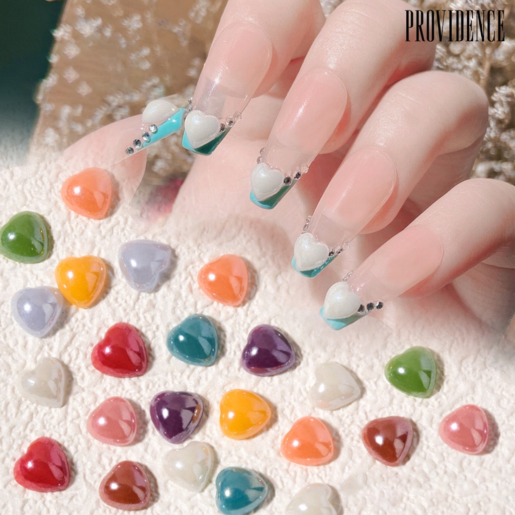 Providence 50Pcs Nail Decor Love Heart Shape Nail Design Ceramic 3D Manicure Sequins for Women