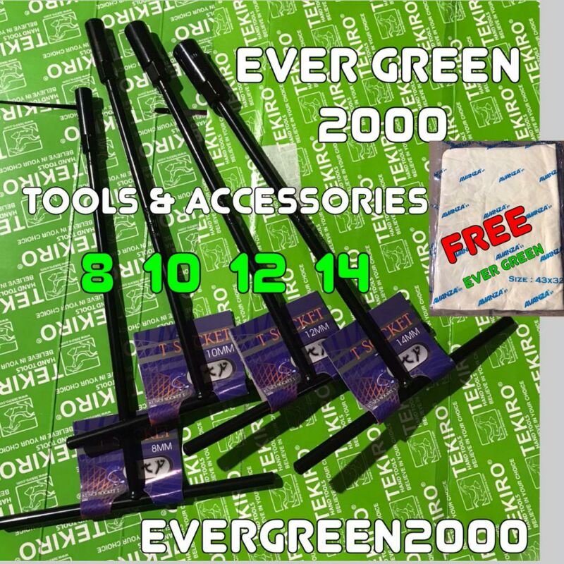 Kunci T Paket 4 pcs : 8 + 10 + 12 + 14 mm : Kunci Sok T ktp-taiwan for tune up all cvt matic (sekela