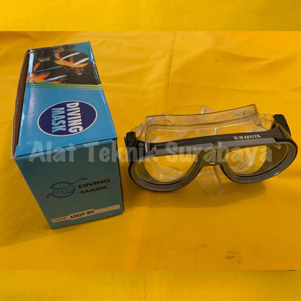 DIVING MASK EXQUIS 6392P-BK 6392 P TW TAIWAN MASKER KACAMATA SELAM GLASSES SNORKLING SNORKLE SNORKEL
