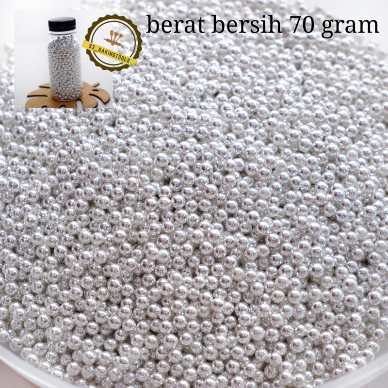 

Sugar sprinkle hiasan kue silver 4 mm